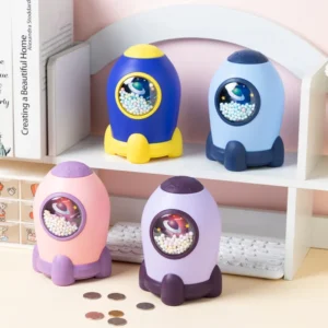 Rocket Planet Coin Bank Cute Space-Themed Piggy Bank